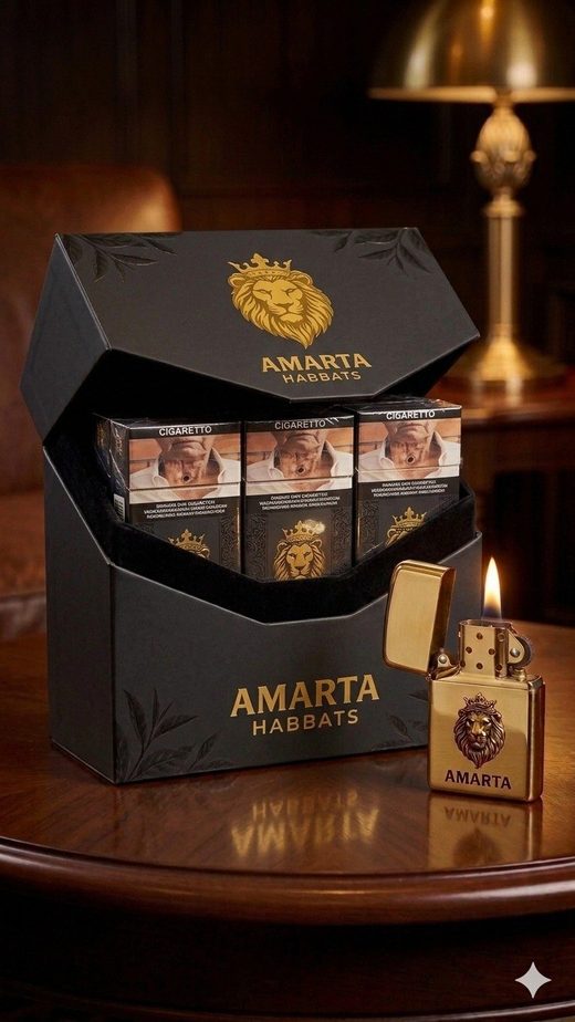 Kemasan premium hitam emas AMARTA Habbats